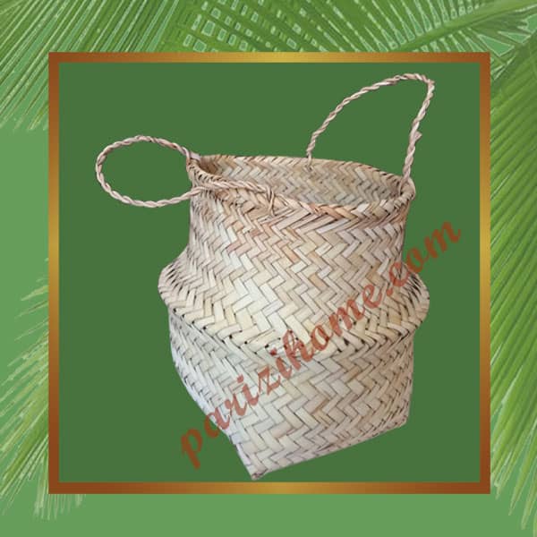 Wicker container with handle
