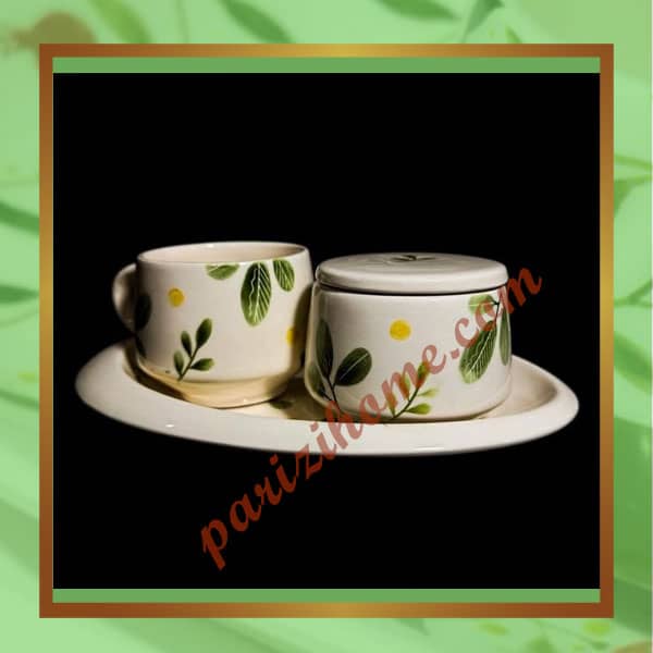Ceramic tea service with oval tray