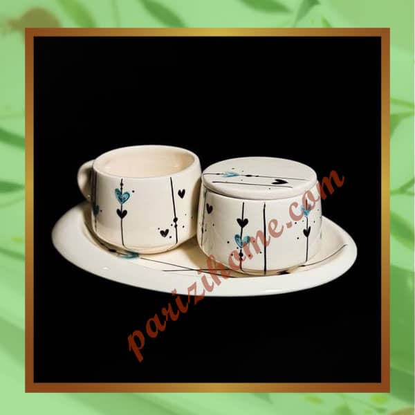 Ceramic tea service with oval tray